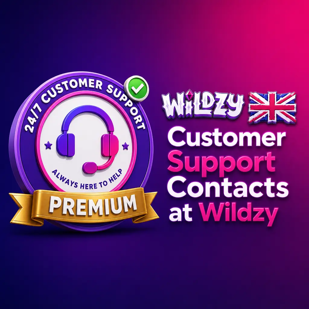 Wildzy customer support contact options including live chat, email, and contact form available 24/7