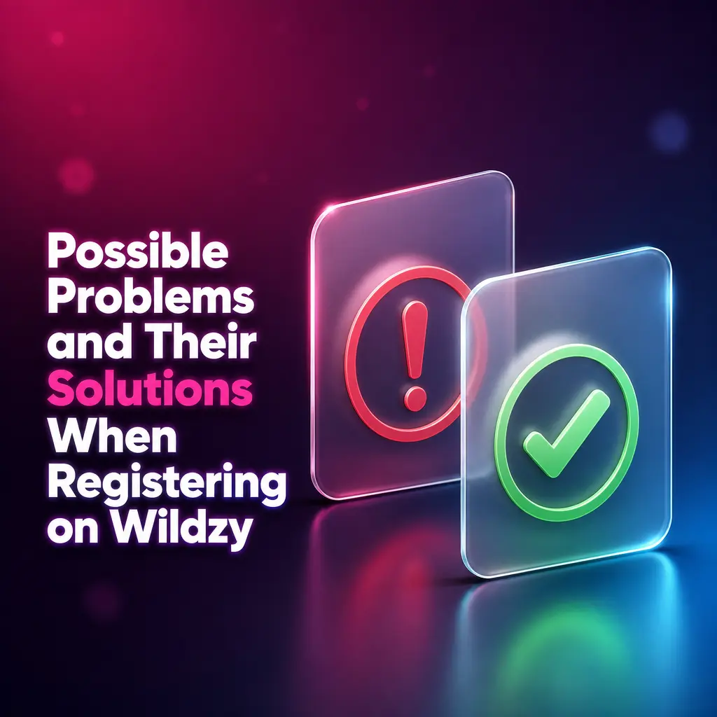 Wildzy registration troubleshooting guide showing common sign-up problems and step-by-step solutions for UK users