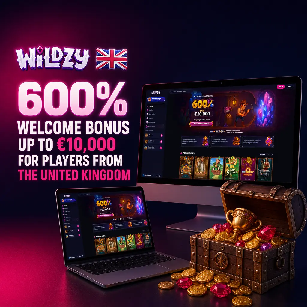 Wildzy 600% Welcome Bonus up to €10,000 for new UK players across multiple deposits