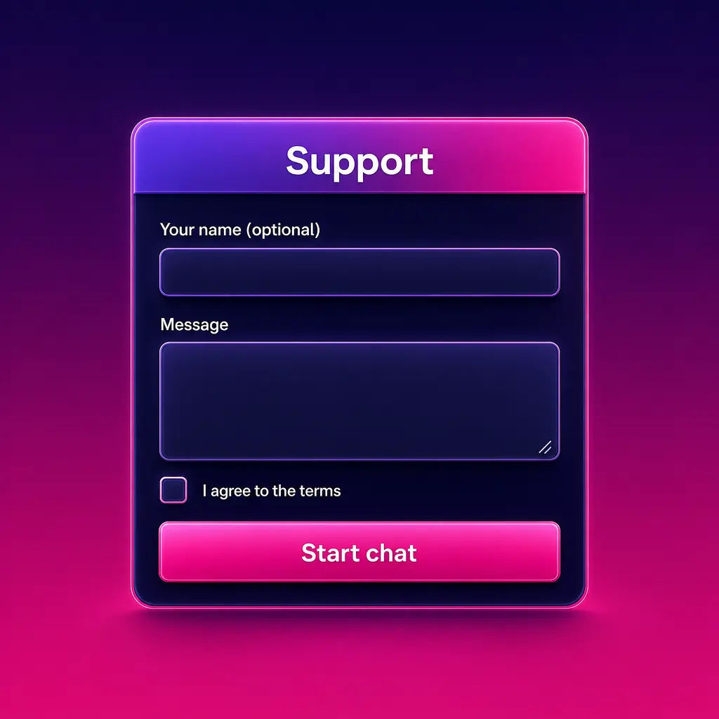 Wildzy casino customer support contact details including live chat, email, and FAQ help centre options for UK players