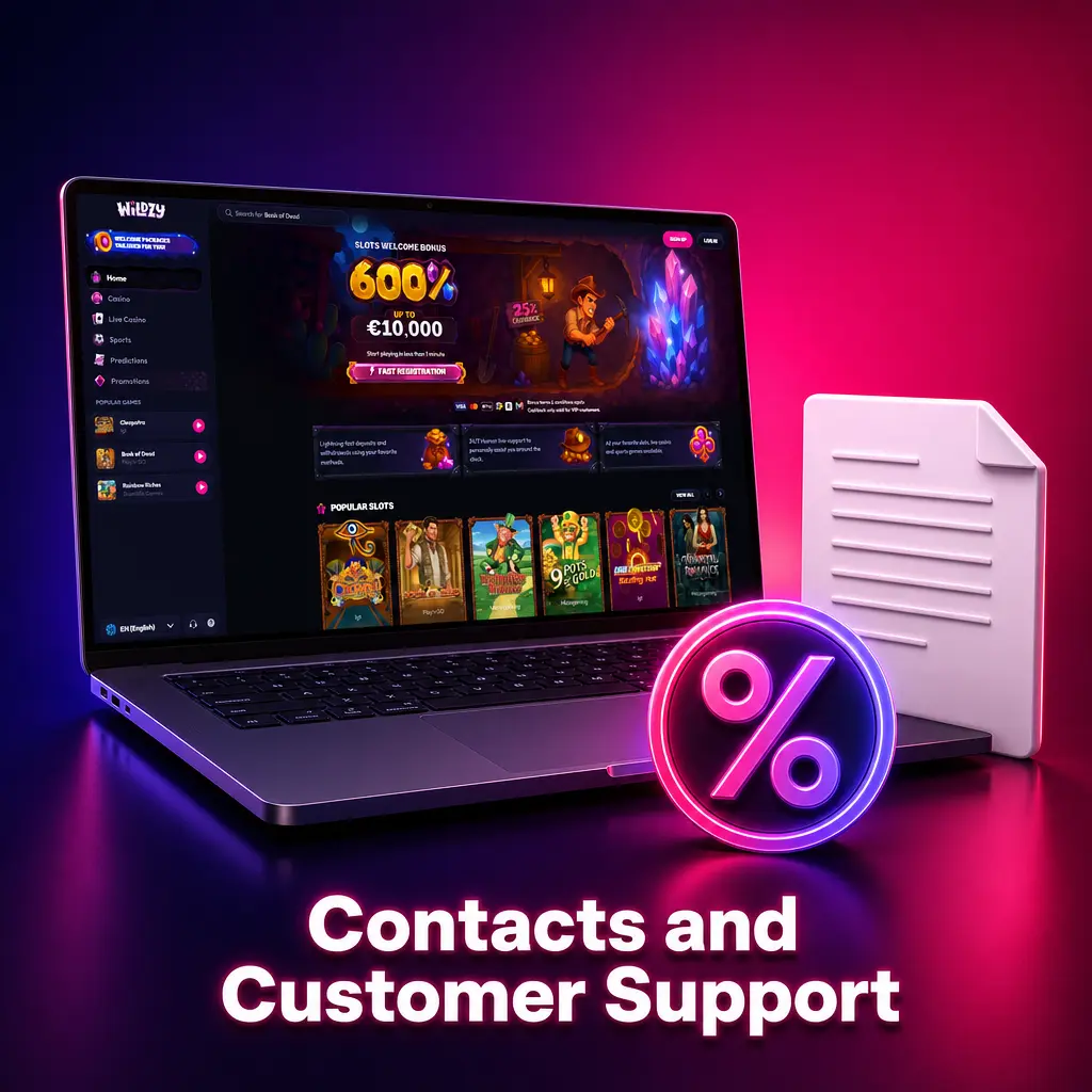 Wildzy casino customer support channels including live chat and email options for UK players available 24/7