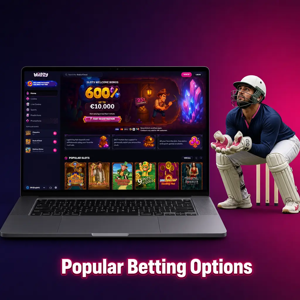 Wildzy betting options showing live betting, multi live accumulators, and prematch markets for UK sports bettors