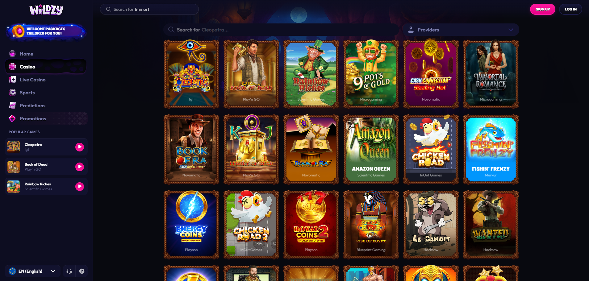 wildzy interface 2